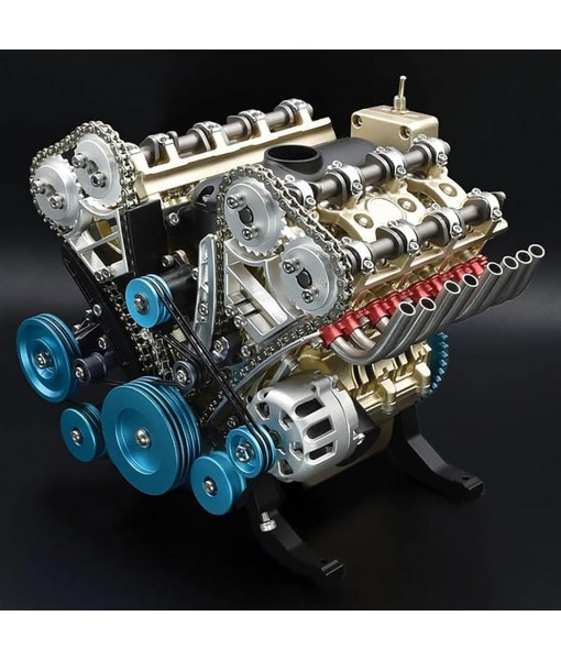 8-Cylinder Full Metal Car Engine Model, V8 Engine Model Kit, Model Engine Kit for Adults, Metal Engine Model Kit, Car Engine Model Kit for Adults, Home Engine Ornaments (V8)
