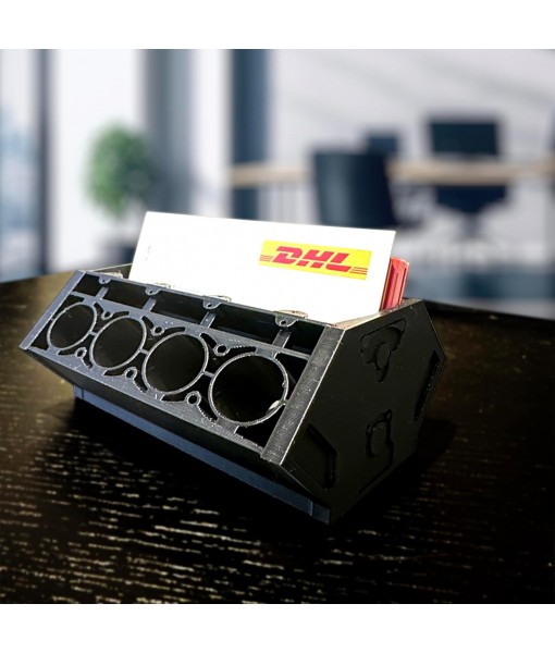 V8 Engine Model Business Card Holder for Desk – Unique Desk Decor, Business Card Display