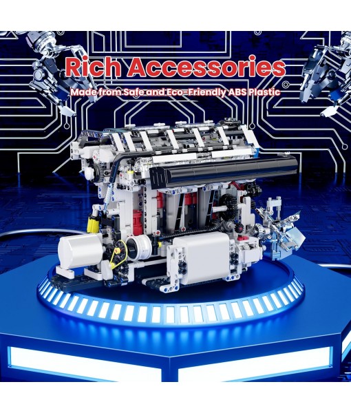Mould King L4 Engine Building Blocks, Mini Engine Model Kit, 10087 Creative Motor Building Kit, STEM Toys Sets, Gift for Kids 14+ and Adults (1787pcs)