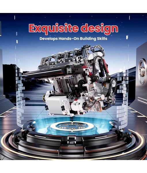 Mould King L4 Engine Building Blocks, Mini Engine Model Kit, 10087 Creative Motor Building Kit, STEM Toys Sets, Gift for Kids 14+ and Adults (1787pcs)