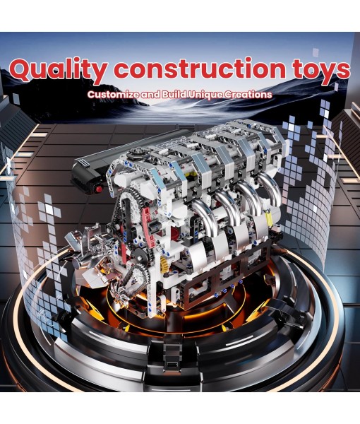 Mould King L4 Engine Building Blocks, Mini Engine Model Kit, 10087 Creative Motor Building Kit, STEM Toys Sets, Gift for Kids 14+ and Adults (1787pcs)