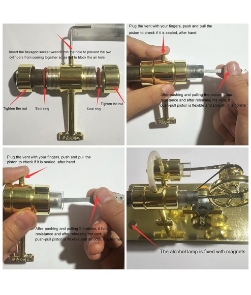 Stirling Engine Kit, Hot Air Stirling Engine, Model Engine kit, Physics Experiment Popular Science Invention Toy, Model Motor Model Educational Toy,Suitable for Teenagers