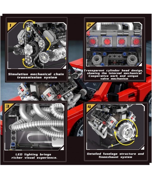 V8 Engine Building Kits That Runs with Motor - 715+Pcs Build Your Own Visible APP Controls Mini V8 Engine Model,8-Cylinder Transparent Design Car Engine Building Engineering Set for Adults