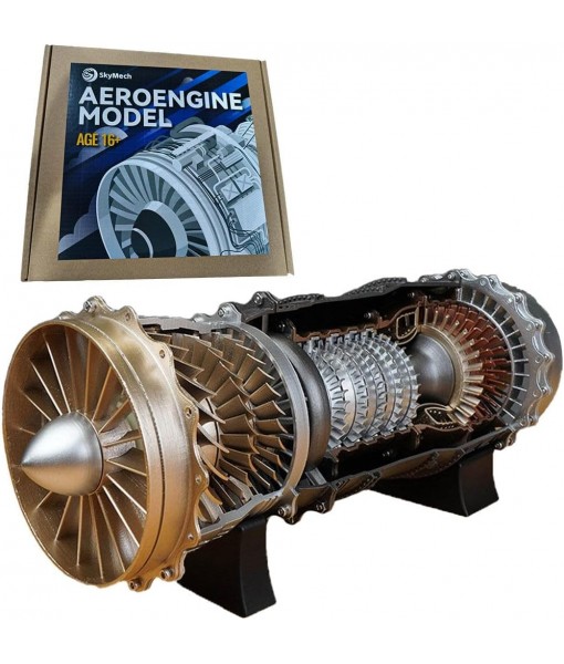 SKYMECHMAN 1/20 WS-15 Turbofan Frighter Engine Model,DIY Assembly Electric Model,Physical Science Experiment Kit for Adults and Teens (150+ PCS)