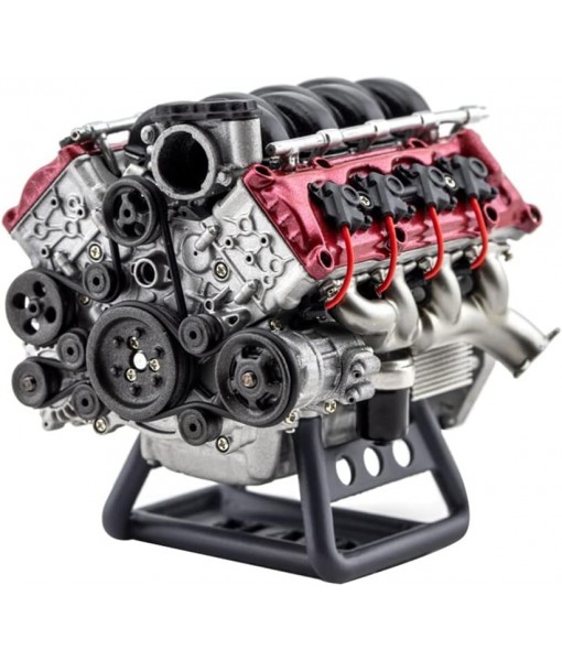 Helixsun MAD V8 Engine Model Kit That Works, 3D Simulation Dynamic V8 Internal Combustion Model + Battery Holder + Support Bracket - KIT Version