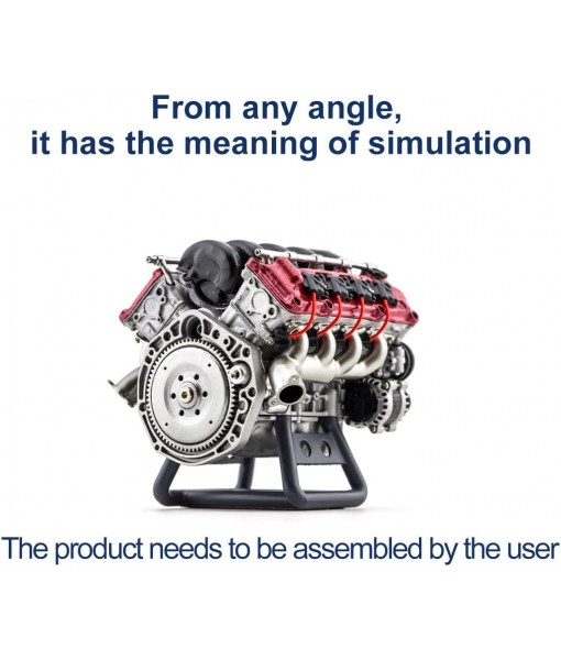 MAD RC V8 Engine Model, DIY Simulation Internal Combustion Engine Assembly Model for AX90104 SCX10Ⅱ Capra VS4-10 Pro/Ultra Model Car