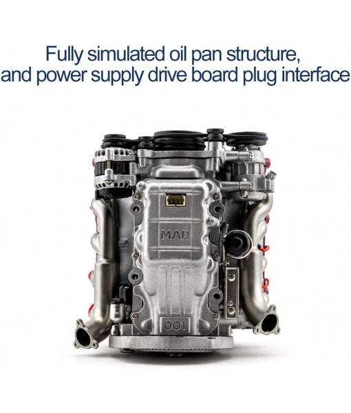 MAD RC V8 Engine Model, DIY Simulation Internal Combustion Engine Assembly Model for AX90104 SCX10Ⅱ Capra VS4-10 Pro/Ultra Model Car