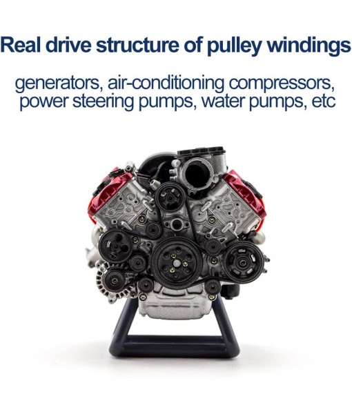MAD RC V8 Engine Model, DIY Simulation Internal Combustion Engine Assembly Model for AX90104 SCX10Ⅱ Capra VS4-10 Pro/Ultra Model Car
