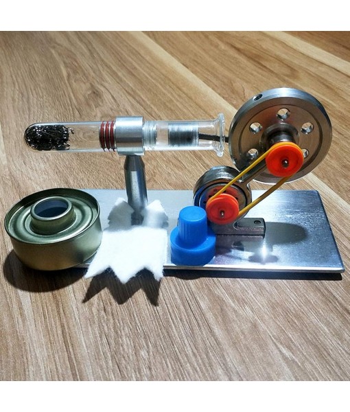 Single Cylinder Sterling Engine Model, Motor Steam Heat Education Physics Science Experiment Model Steam Power Lab Teaching Tool
