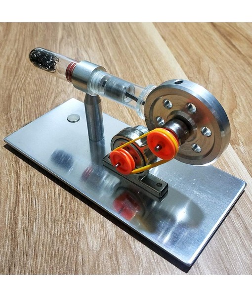 Single Cylinder Sterling Engine Model, Motor Steam Heat Education Physics Science Experiment Model Steam Power Lab Teaching Tool