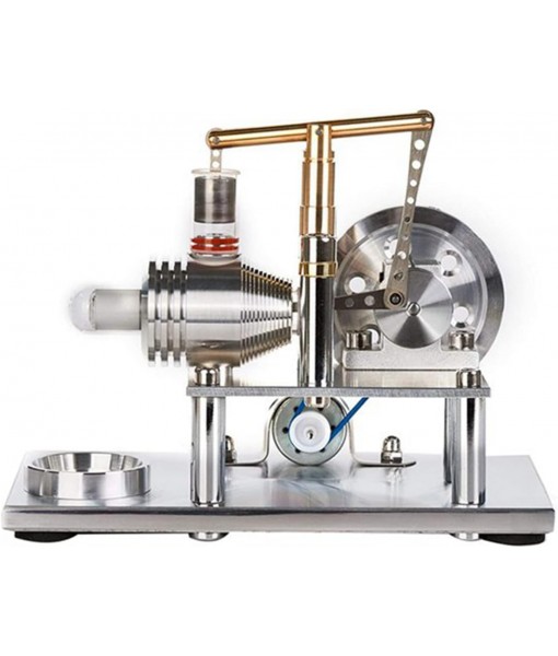 Hot Air Stirling Motor Power Generator Alpha Engine Model Educational Physics Experiment Kit(B)