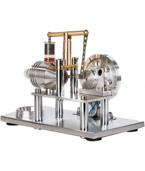 Hot Air Stirling Motor Power Generator Alpha Engine Model Educational Physics Experiment Kit(B)