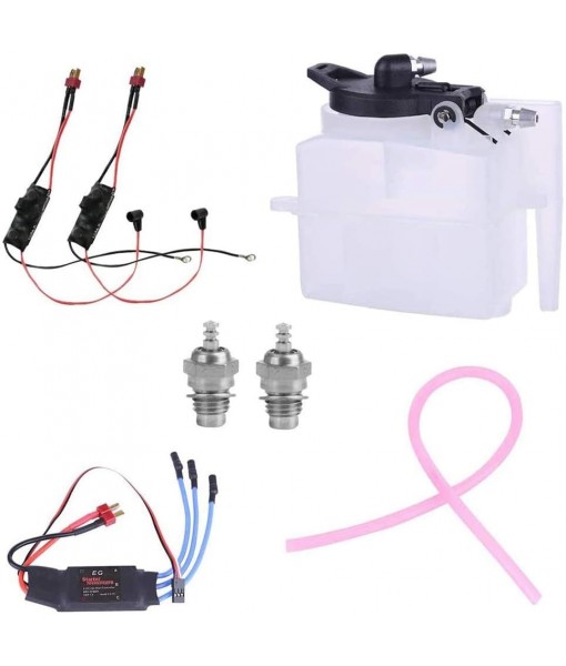 TOYAN Engine Starter Kit, Glow Plug + Ignition Module + ESC + Oil Tank + Hose, for FS-L200 Double Cylinder Four Stroke Methanol Engine Model