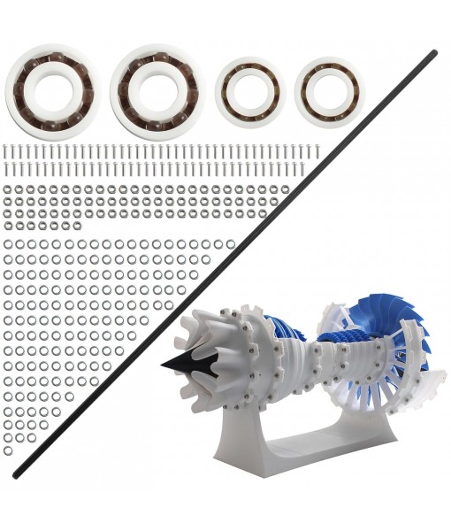 FYSETC 3D Printer Accessories - Jet Engine Model Components Kit: High Quality STEM Aviation Engine Hardware Kit No Printed Part for 3D Printing DIY Craetive Turbofan Model Without Motor