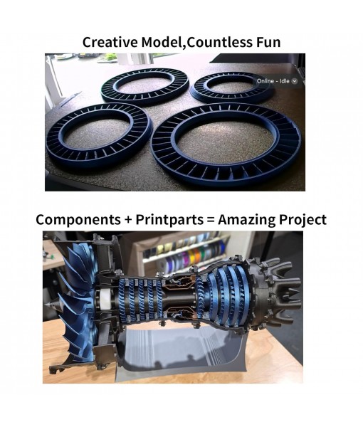 FYSETC 3D Printer Accessories - Jet Engine Model Components Kit: High Quality STEM Aviation Engine Hardware Kit No Printed Part for 3D Printing DIY Craetive Turbofan Model Without Motor