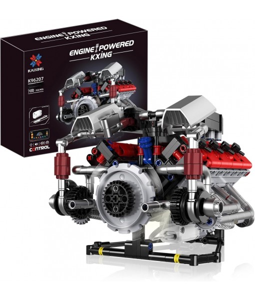 Le Mans Race Car Engine Building Blocks Kit,V8 Engine Model That Work Toy,with Motor & APP Control for 6+ Years Kids Adults (700 Pieces)