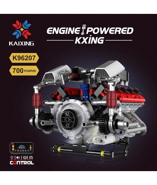 Le Mans Race Car Engine Building Blocks Kit,V8 Engine Model That Work Toy,with Motor & APP Control for 6+ Years Kids Adults (700 Pieces)