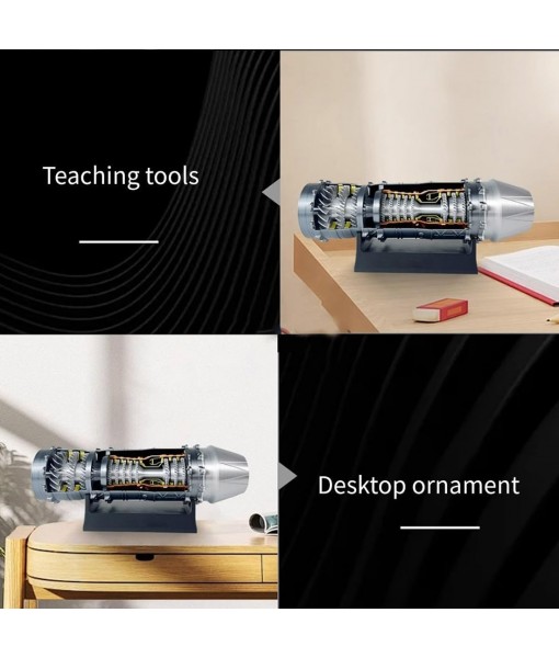 WS-15 Turbofan Engine Kit That Runs, 1/18 Aircraft Turbofan Engine Model, 3D Printed Assembly Simulation Turbine Toy Physics Experiment Set for Adults