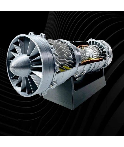 WS-15 Turbofan Engine Kit That Runs, 1/18 Aircraft Turbofan Engine Model, 3D Printed Assembly Simulation Turbine Toy Physics Experiment Set for Adults