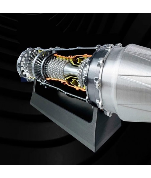 WS-15 Turbofan Engine Kit That Runs, 1/18 Aircraft Turbofan Engine Model, 3D Printed Assembly Simulation Turbine Toy Physics Experiment Set for Adults
