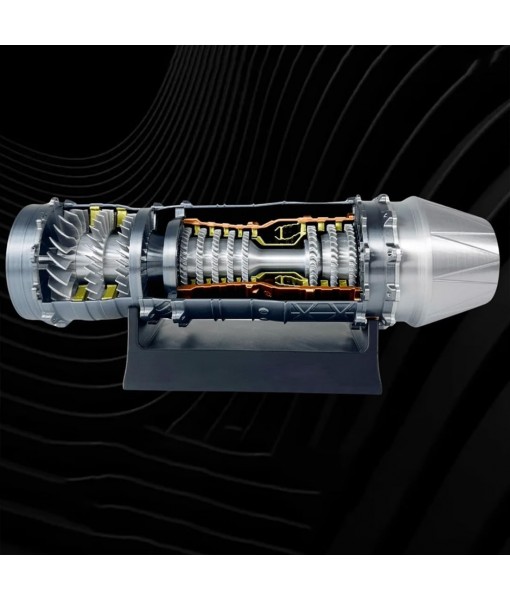 WS-15 Turbofan Engine Kit That Runs, 1/18 Aircraft Turbofan Engine Model, 3D Printed Assembly Simulation Turbine Toy Physics Experiment Set for Adults