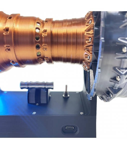 TR900 Turbofan Engine Model - Adjustable Speed with LED Light. Aircraft Engine Turbojet Engine Replica 28cm. A Mechanical Science Aero Engine Education Toy and Desk Decor Gift for Adult Hobbyists