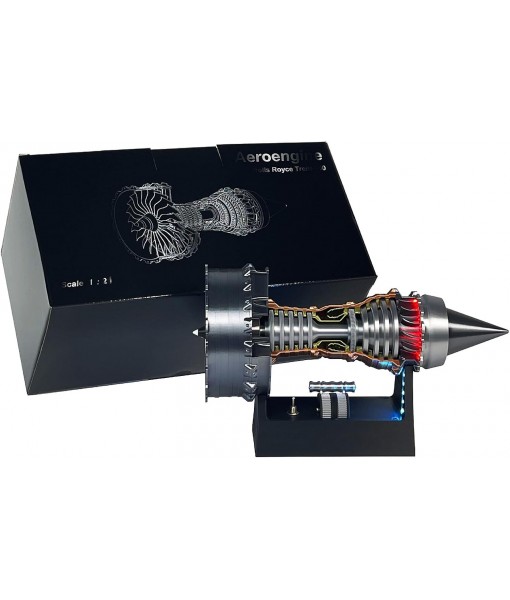 TR900 Turbofan Engine Model - Adjustable Speed with LED Light. Aircraft Engine Turbojet Engine Replica 28cm. A Mechanical Science Aero Engine Education Toy and Desk Decor Gift for Adult Hobbyists