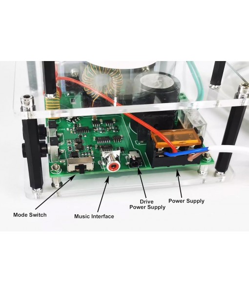 Music Tesla Coil, SSTC Solid State Tesla Coil Speaker, Artificial Lightning,Integrated Arc Extinguishine, Physics Science Education Experiment Model, Collectible Engine Model for Adults(Red)
