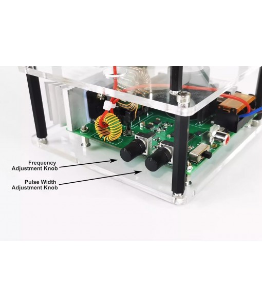 Music Tesla Coil, SSTC Solid State Tesla Coil Speaker, Artificial Lightning,Integrated Arc Extinguishine, Physics Science Education Experiment Model, Collectible Engine Model for Adults(Red)