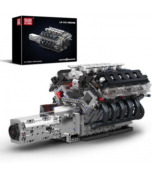 Mould King 10250 Engine Building Blocks Sets- Build Your Own STEM V10 Engine Model Kit, 10-Cylinder Car Engine Building Engineering Toys for Age 14+/Adults Collections Home or Office Décor (1834+PCS)