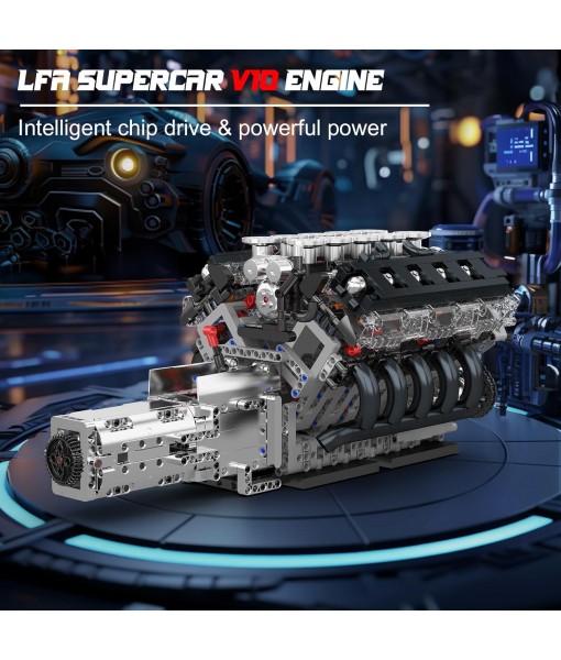 Mould King 10250 Engine Building Blocks Sets- Build Your Own STEM V10 Engine Model Kit, 10-Cylinder Car Engine Building Engineering Toys for Age 14+/Adults Collections Home or Office Décor (1834+PCS)