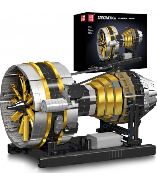 Mould King City Aircraft Engine Building Set-Turbojet Engine Model That Runs with Motor-Collectible Blocks Kit for Adults -Mechanical Science Education STEM Toy(2256 PCS)