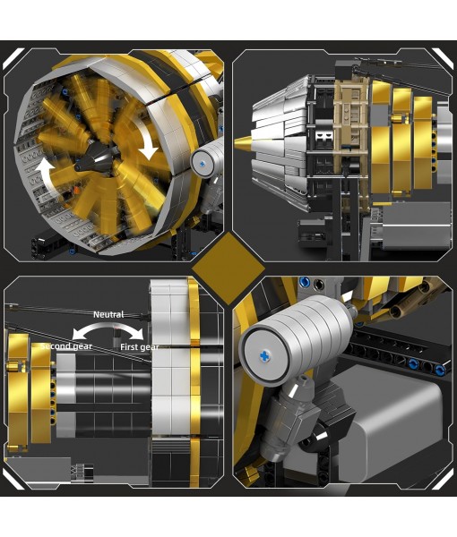 Mould King City Aircraft Engine Building Set-Turbojet Engine Model That Runs with Motor-Collectible Blocks Kit for Adults -Mechanical Science Education STEM Toy(2256 PCS)