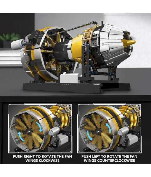 Mould King City Aircraft Engine Building Set-Turbojet Engine Model That Runs with Motor-Collectible Blocks Kit for Adults -Mechanical Science Education STEM Toy(2256 PCS)
