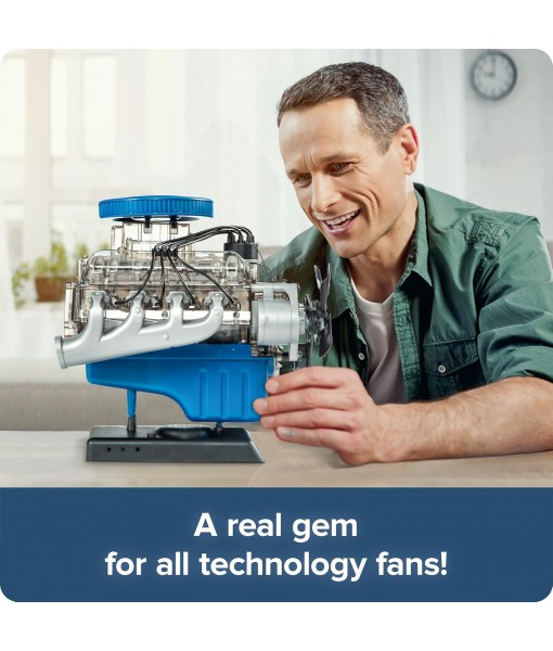 Franzis 1965 Ford Mustang K-Code 289 V8 Engine Model Kit with Collector's Book - Updated 2023 Version