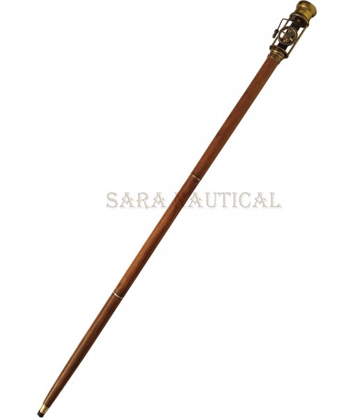 Vintage Retro Styl live Steam Engine Model Wooden Walking Cane Stick Brass Stave